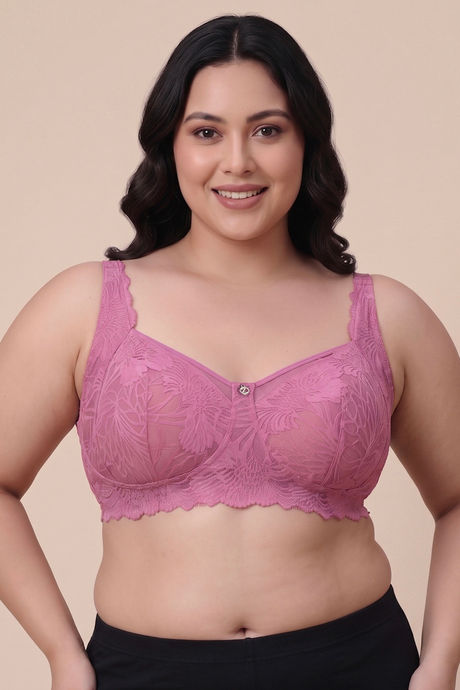 Zivame Enchanted True Curv Double Layered Non Wired Full Coverage Super Support Bra - Red Violet — image 2